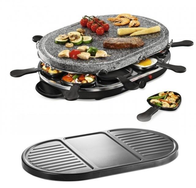 raclette gril s l&aacute;vov&yacute;m kamenem i teflonovou deskou