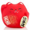Japonská kočka štěstí Maneki Neko, červená S