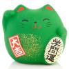 Japonská kočka štěstí Maneki Neko, zelená S