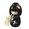 Japonská panenka Kokeshi Hanakanzashi Black Urushi 16 cm