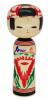 Japonsk panenka Kokeshi Kikuemaki 14,5 cm