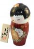 Japonsk panenka Kokeshi Yumeji Red Urushi 15,5 cm