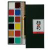 Sada japonských akvarelových barev Gansai 12 ks + štětce 3 ks