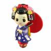 Dekoran magnet : japonsk panenka Kokeshi Maiko, modr