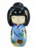 Dekorační magnet : japonská panenka Kokeshi BLUE