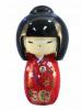 Dekorační magnet : japonská panenka Kokeshi RED