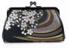Japonsk� d�msk� pen�enka Nishijin Ume Black White Flowers