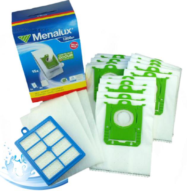 15 sáčků S-bag Electrolux 1800VP pro Značení MENALUX 1800 VP HEPA filtr H13