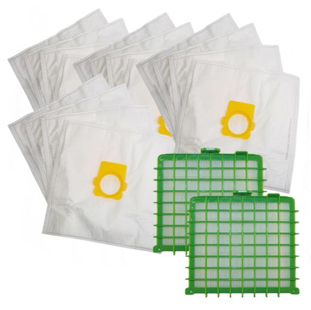 Fotografie Sada 16ks sáčků pro vysavač ROWENTA X-Trem Power RO5555, RO5565, a HEPA filtry