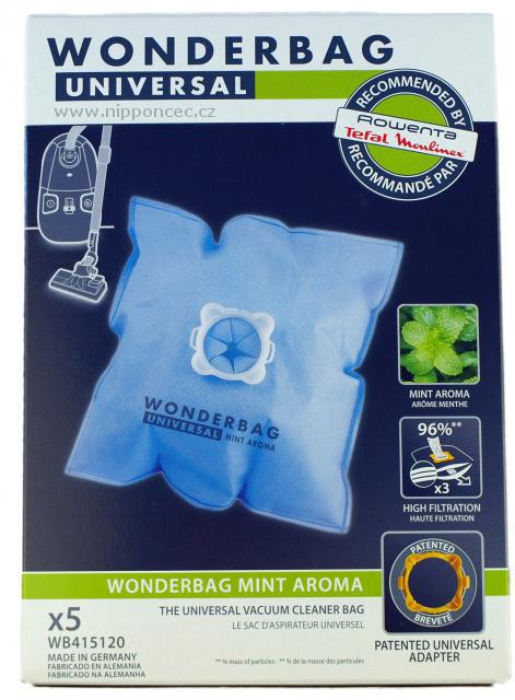 Fotografie Originální sáčky ROWENTA Wonderbag Universal Mint Aroma WB415140 5ks