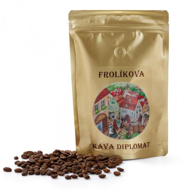 Fotografie Frolíkova čerstvá zrnková káva Diplomat 250g