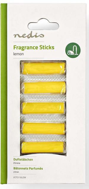 Fotografie Nedis LEMON Voňavé tyčinky pro sáčkové i bezsáčkové vysavače 5ks v blistru
