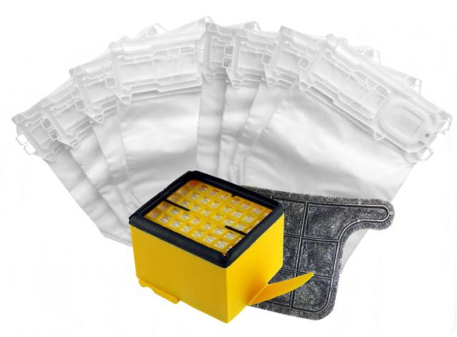 Alt. HEPA filtr a filtr pro VORWERK VK135, VK136 a sáčky, 1+1+8ks