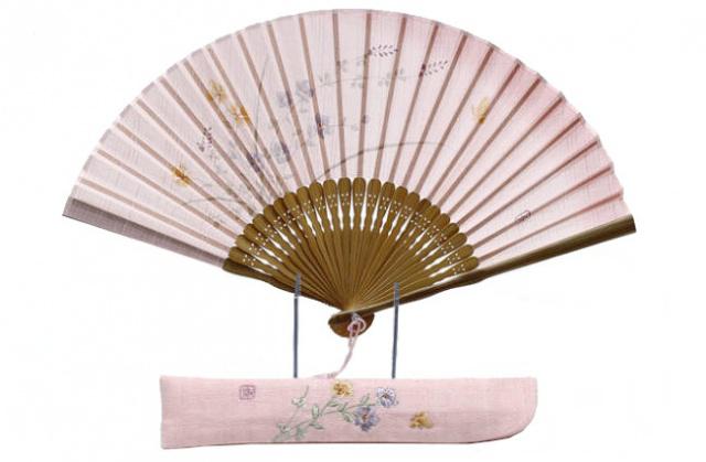 Japonský vějíř Maisendo Kazumi růžový