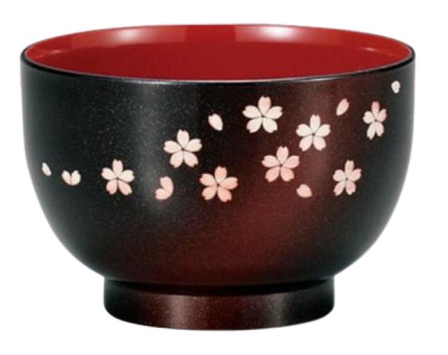 Hakyoa Japonská černá miska Sakura Miso 360 ml