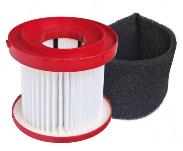 HEPA filtr pro MILWAUKEE M18 VC2, M18 FPOVCL, M12 FVCL, a filtr pěnový