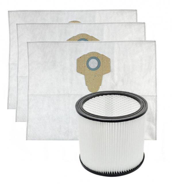 Alternativní omývatelný filtr PARKSIDE PNTS 1300,1400,1500 a sáčky textilní 30L objem, 1+3ks