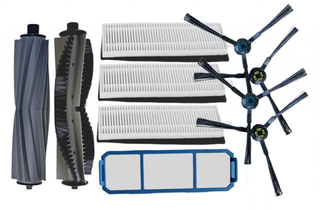 10ks Sada HEPA filtry a kartáče pro ETA Falco 1515, 2515, iLife/Zaco a Silvercrest SSRA1