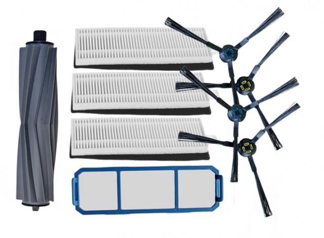 9ks Sada filtry a kartáče pro ETA Falco 1515, 2515, Silvercrest SSRA1, iLife/Zaco, Tesla