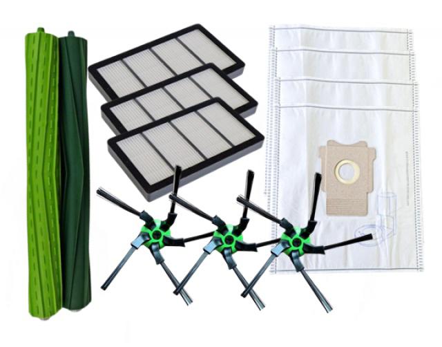 12ks HEPA filtry, kartáče, metličky a sáčky pro iRobot Roomba S9 Plus, S9+, sada