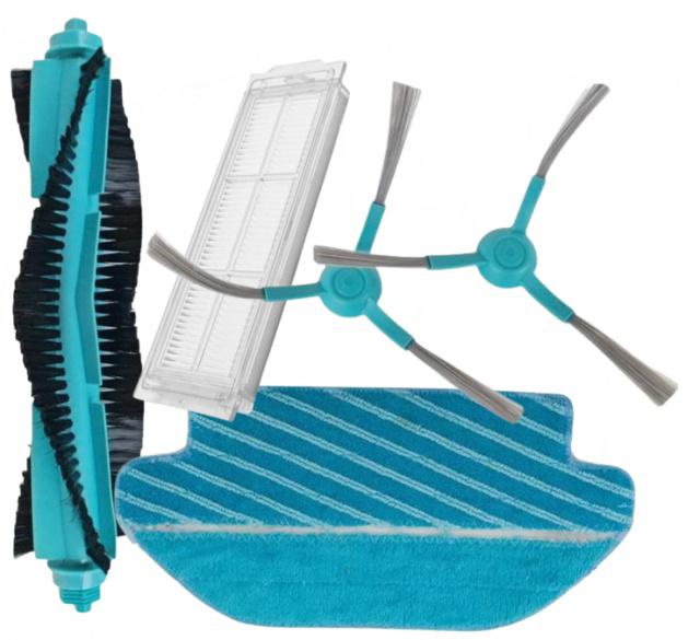 Fotografie HEPA filtr, kartáče a mop k vysavači XIAOMI Mi Robot Vacuum S10 EU 5ks sada modrá