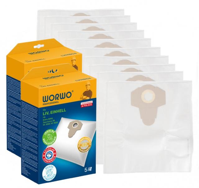 Sáčky WORWO LVMB04 Professional pro Parkside, Einhell, Narex a další ...(41 x 40 cm) 10ks