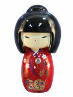 Dekoran magnet : japonsk panenka Kokeshi RED