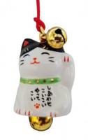 Japonsk koka Maneki Neko pvsek na mobil se zvonky, bl/ern