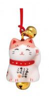 Japonsk koka Maneki Neko pvsek na mobil se zvonky, bl/rov
