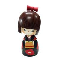 Japonsk� panenka Kokeshi Hanatsubaki - Kv�t kam�lie, 13,5 cm