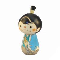 Japonsk panenka Kokeshi Samuraj Kun Blue 10 cm 