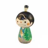 Japonsk panenka Kokeshi Samuraj Kun Green 10 cm 