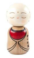 Japonsk panenka Kokeshi Shiawase Jizo - astn bdhisattva, 12 cm
