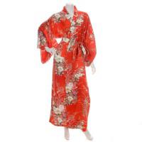 Japonsk dmsk hedvbn kimono Hana Silk Red dlouh