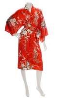 Japonsk dmsk hedvbn kimono Hana Silk Red krtk