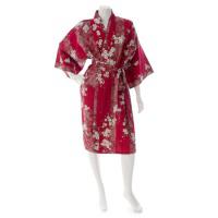 Japonsk dmsk kimono Yukata Sakura RED krtk