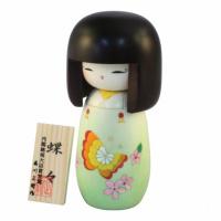 Japonská panenka Kokeshi Chouchou - Motýl, 15,5 cm