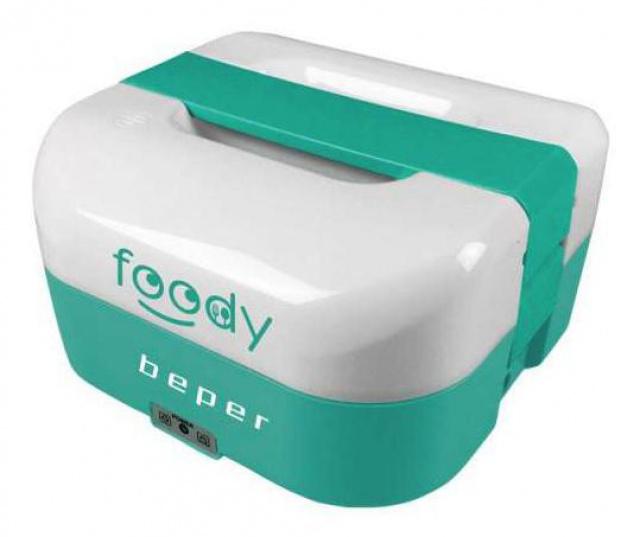 Fotografie BEPER BC160A elektrický obědový box, 1.6l, duální napájení, modro-zelený