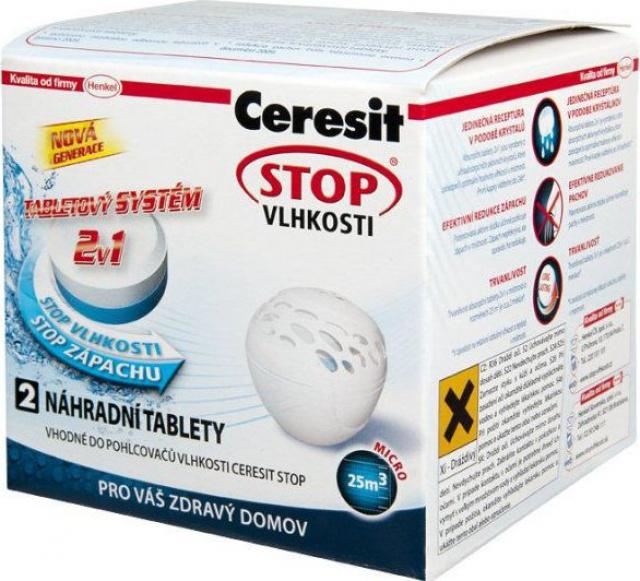 Nov generace absorpnch tablet do pohlovae vlhkosti Ceresit STOP VLHKOSTI PEARL v balen 2 x 300 g. Nov tablety byly vyvinut tak, aby jejich inek pohlcovn nadmrn vlhkosti byl vy a o 40% 