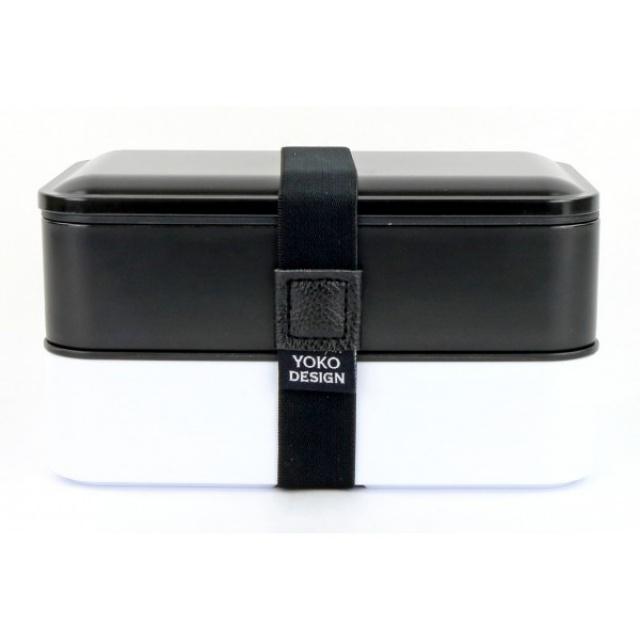 Fotografie Box na jídlo Bento Yoko Design dvoupatrový 1,2 litru, černý