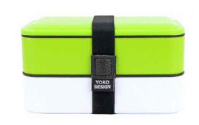 Fotografie Box na jídlo Bento Yoko Design, dvoupatrový, 1,2 litru, zelený