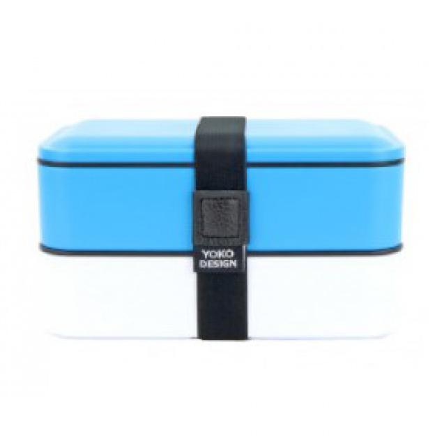 Fotografie Box na jídlo Bento Yoko Design dvoupatrový 1,2 litru, modrý