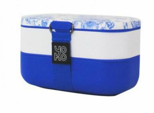 Box na jídlo Bento Yoko Design Toile de Jouy, dvoupatrový 1,2 litru