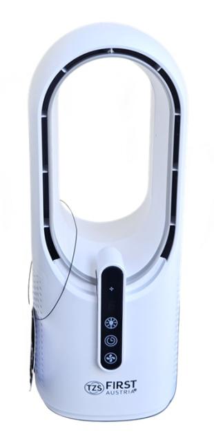 Fotografie Bezlopatkový sloupový stolní ventilátor First Austria FA-5552-WI, LED osvětlení, USB-C