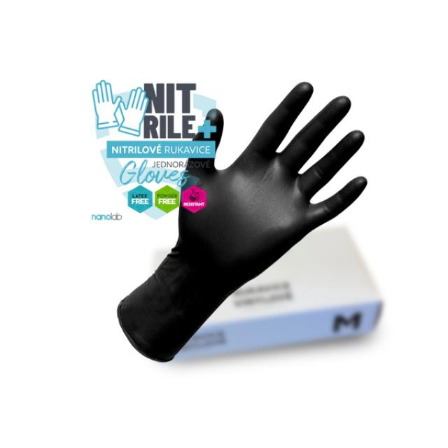 Fotografie Nitrilové jednorázové rukavice NITRILE+ 100ks vel.XL