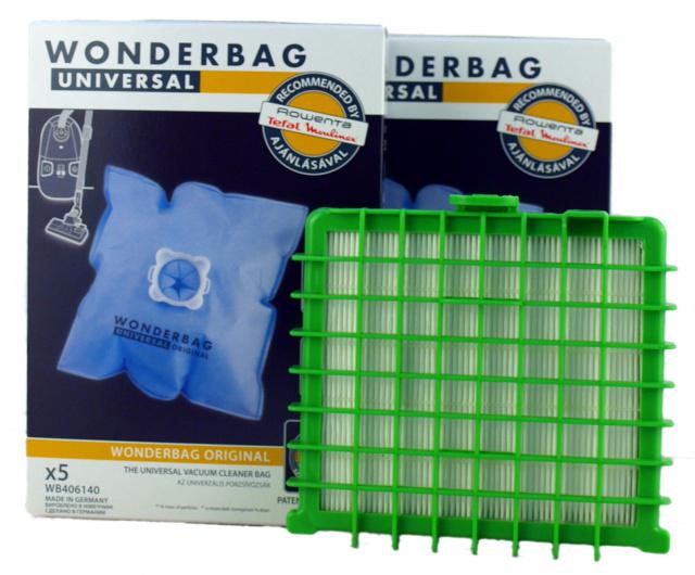 Fotografie ROWENTA Omývatelný filtr a sáčky Wonderbag 10ks pro ROWENTA Org. Gr. ZR002901