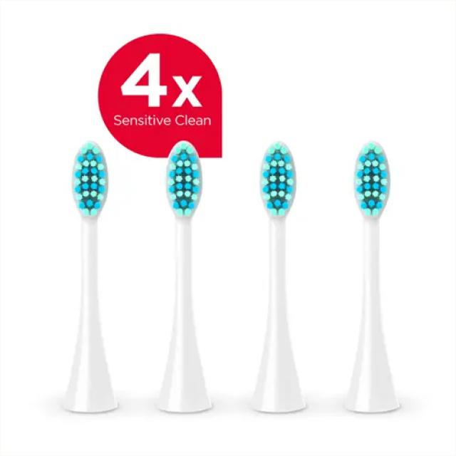 Fotografie Náhradní hlavice Sensitive Clean ZK0072 pro zubní kartáčky Concept PERFECT SMILE ZK701x, 4 ks, bílé
