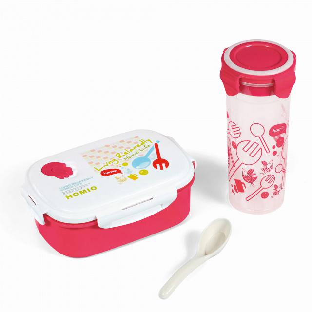 Fotografie Eldom Duo Lunch Box a láhev 0,8 + 0, 45 litru Eldom TM 120 Červený