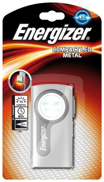 Fotografie Plochá svítilna Compact LED Metal 2 x AA Energizer
