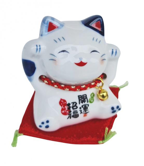 Japonská kočka štěstí Maneki Neko Fuku 6cm